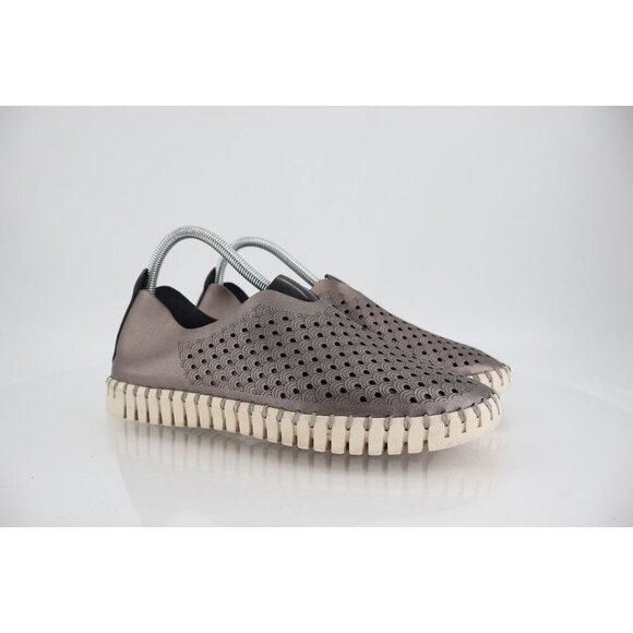 Ilse Jacobsen Shoes - Ilse Jacobsen Women's Tulip Sneaker Size 40 10 Slip On Shoe Silver Perforated